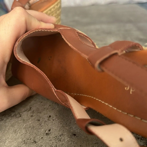 Kate Spade Bowdon Luggage Napa Natural Rope Wedge size 11 - Picture 14 of 16